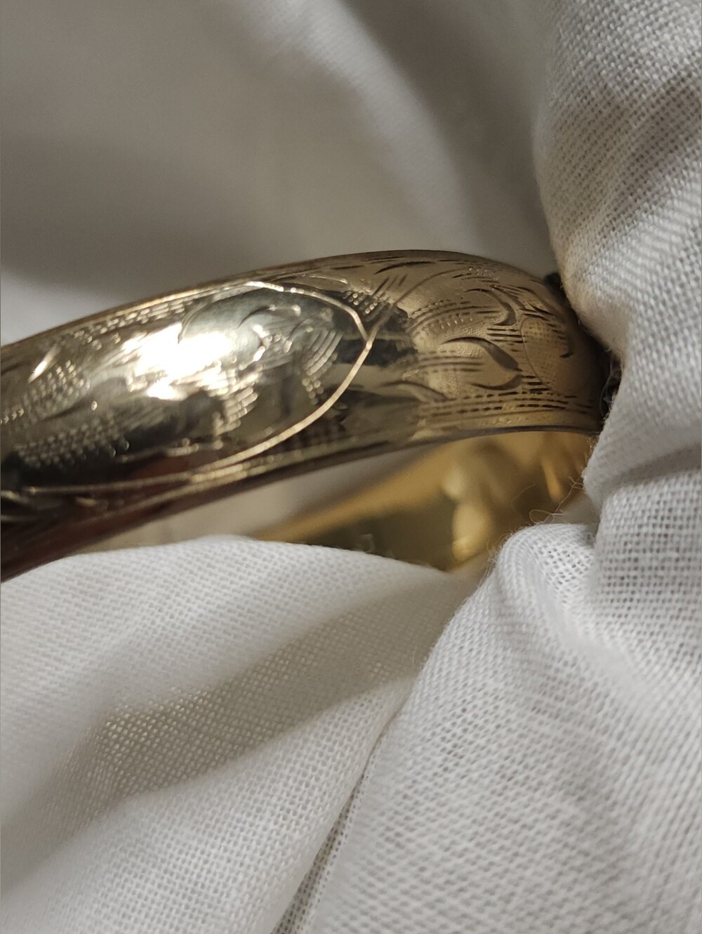 Vintage Forstner 10K Gold Filled Engraved Bangle Bracelet Made in Canada